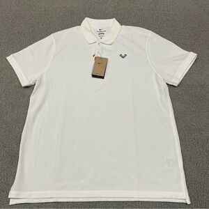 Nike Mens Rafa Nadal Dri-FIT Tennis Polo Xtra Large White Slim Fit Logo Shirt